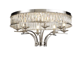 Vivienne Polished Nickel Crystal Ceiling Lights Diyas Flush Crystal Fittings Vivienne Polished Nickel Crystal Ceiling Lights Diyas Flush Crystal Fittings